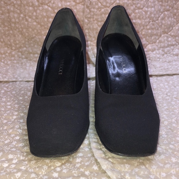 Sesto Meucci “Colette,” Black Fabric Heels/Pumps, W7.5 M, w/3.25” Heel - Picture 3 of 16